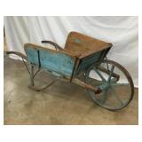 EARLY WOODEN WHEEL BARROW