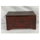 EARLY PRESSED CARVED DOCUMENT BOX