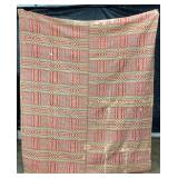 EARLY HANDMADE COVERLET NICE COLORS