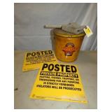 LARD TIN, POSTED PROPERTY SIGNS
