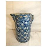 BLUE/WHITE SPONGEWARE PITCHER