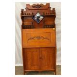 OAK DROPFRONT DESK W/ MIRROR