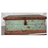 PRIM. TOOL CHEST W/ OLD BLUE PAINT