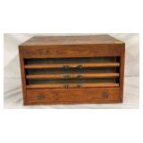 OAK 4 DRAWER SPOOL CABINET