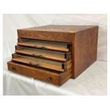 VIEW 4 CLOSEUP OAK SPOOL CABINET