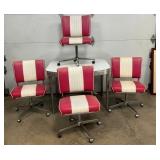 5PC. CROME TABLE SET W/ MATCHING CHAIRS