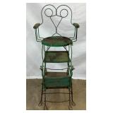 EARLY WROUGHT IRON SHOE SHINE STAND