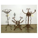VARIOUS WROUGHT IRON PLANT STANDS