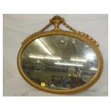 GOLD FRAMED OVAL MIRROR 28X24