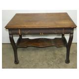 OAK LIB. TABLE W/ DRAWER