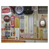LARGE COLLECTION ADV. THERMOMETERS AND OTHERS 