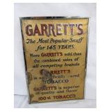 EMB. GARRETTS TOBACCO SIGN