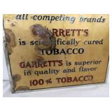 EMB. GARRETTS TOBACCO SIGN