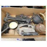 EARLY TIN WARE, CAST IRON ,ETC