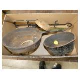 CAST IRON POTS, TOOLS, ETC