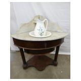 MARBLE TOP CORNER WASHSTAND