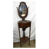 UNUSUAL OAK SHAVING STAND