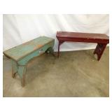 PAIR PAINTED BUCKET BENCHES