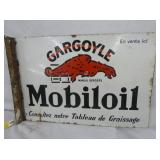 EARLY PORC. MOBILOIL FLANGE SIGN 