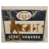 PORC. ESSO CARD HONORED SIGN