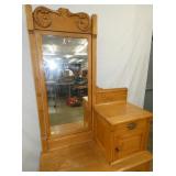 CLOSEUP OF MIRROR W/ CARVINGS