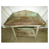 PRIM. WASHSTAND W/ OLD GREEN PAINT