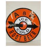 EMB. A&W TIN ROOTBEER SIGN