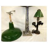 ENAMEL LIGHT, STOOL, LAMP