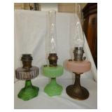 COLONIAL PATTERN OIL LAMPS