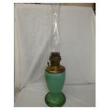 GREEN BASE ALADDIN OIL LAMP