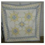 EARLY STAR BURST HANDMADE QUILT