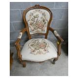 VINTAGE NEEDLE POINT PARLOR CHAIR