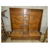 58X61 PINE PRIM. BENCH W/TOY COMPARTMENT