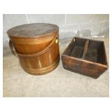 PRIM. COBBLERS TRAY, WOODEN BUCKET
