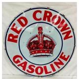 42IN PORC. RED CROWN GASOLINE SIGN