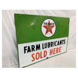 1946 PORC. TEXACO FARM LUB. DEALER SIGN