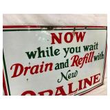 PORC. OPALINE DRAIN & REFILL SIGN