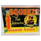 EMB. TIN SQUEEZE DRINK SIGN