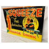 EMB. TIN SQUEEZE DRINK SIGN
