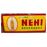 CONVEX NEHI BEVERAGES SIGN W/ BOTTLE
