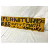 WOODEN FURNITURE PANGBORNS SIGN