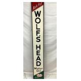 EMB. VERTICAL WOLFS HEAD SIGN