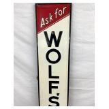 EMB. VERTICAL WOLFS HEAD SIGN
