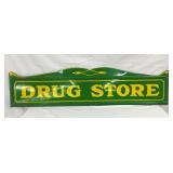 NICE GREEN PORC. COKE DRUG STORE SIGN