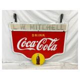 1940 PORC. COKE SWINGER SIGN W/ CAPS
