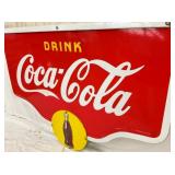 1940 PORC. COKE SWINGER SIGN W/ CAPS