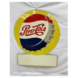 EMB. PEPSI DIE CUT SIGN W/ CAP