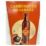 1943 VERTICAL ORANGE CRUSH MASONITE SIGN