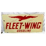 RARE PORC. FLEET-WING DS GASOLINE SIGN