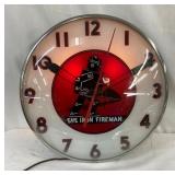 15IN TELCHRON THE IRON FIREMAN CLOCK